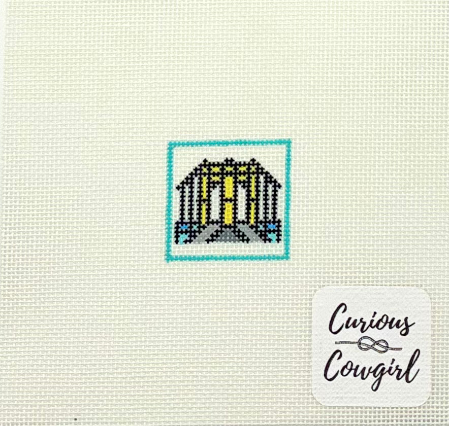 The Curious Cowgirl Brooklyn Bridge Mini Needlepoint Canvas