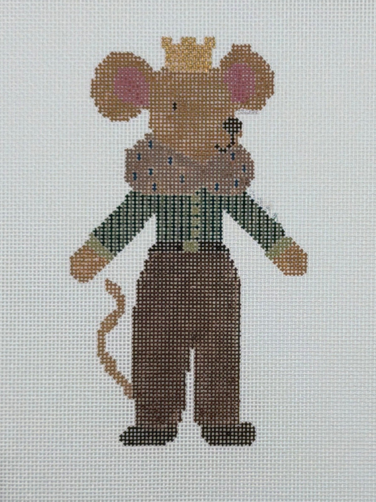 Three Petals Needlepoint Noble Brother Mouse Hand Painted Needlepoint Canvas