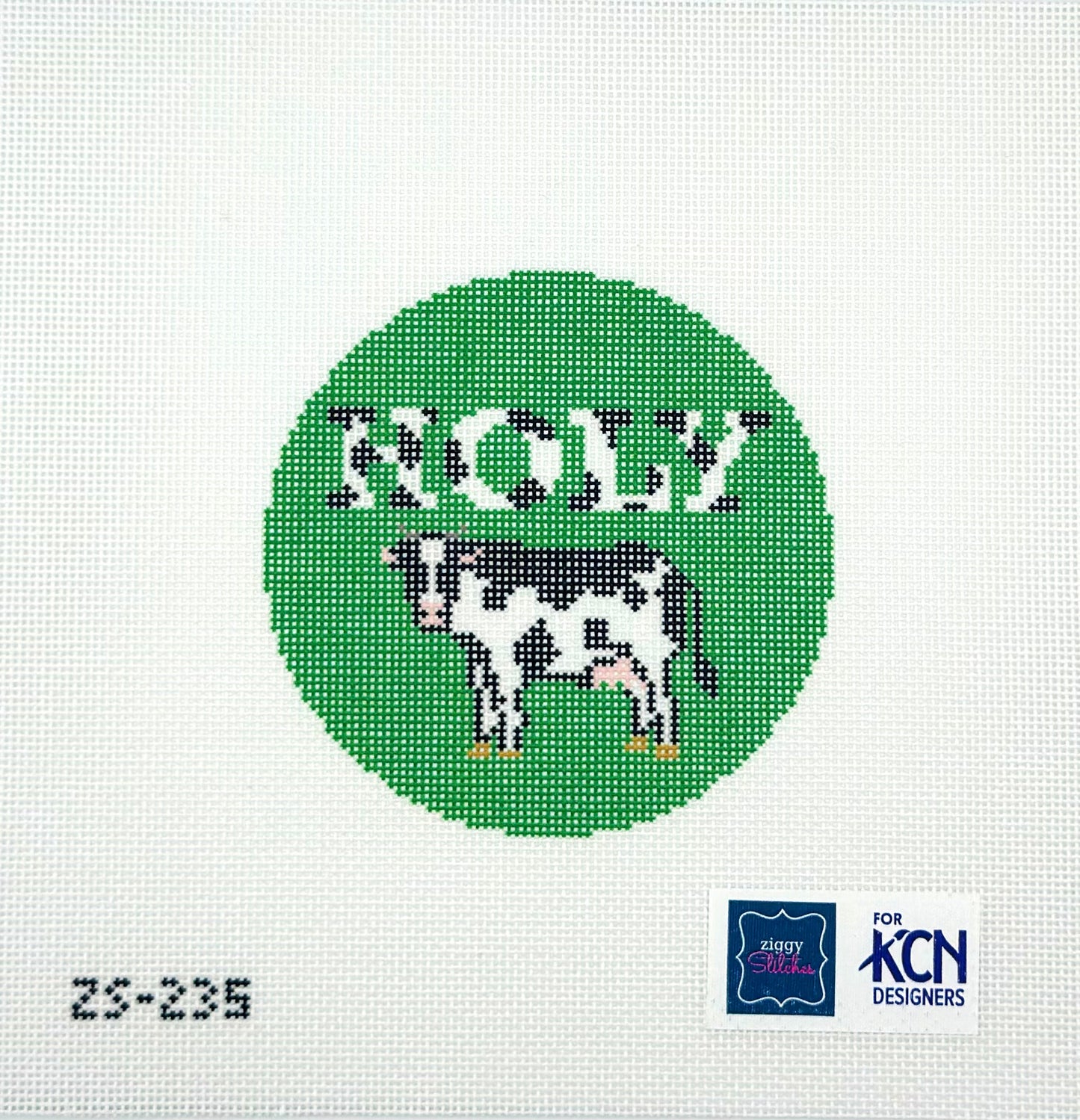 Ziggy Stitches for KCN Designers Holy Cow Printed Needlepoint Canvas