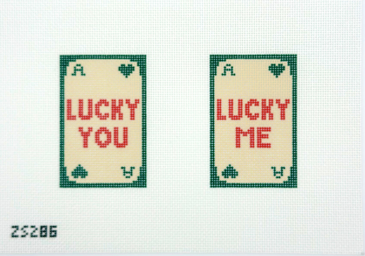 Ziggy Stitches for KCN Designers Lucky You Lucky Me Needlepoint Canvas