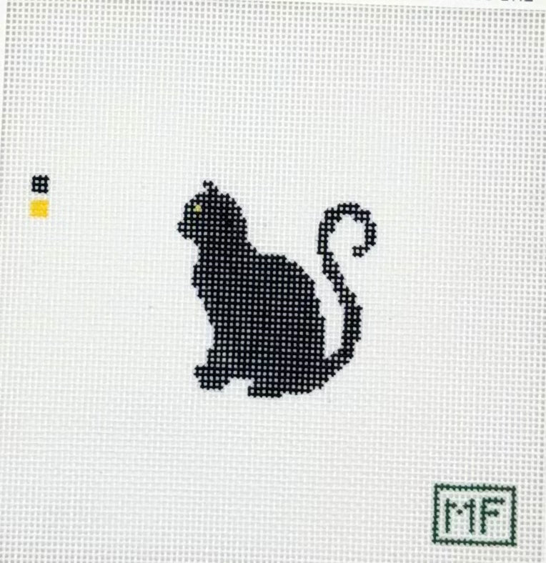 MF Needlepoint Black Cat Mini - Sitting Needlepoint Canvas