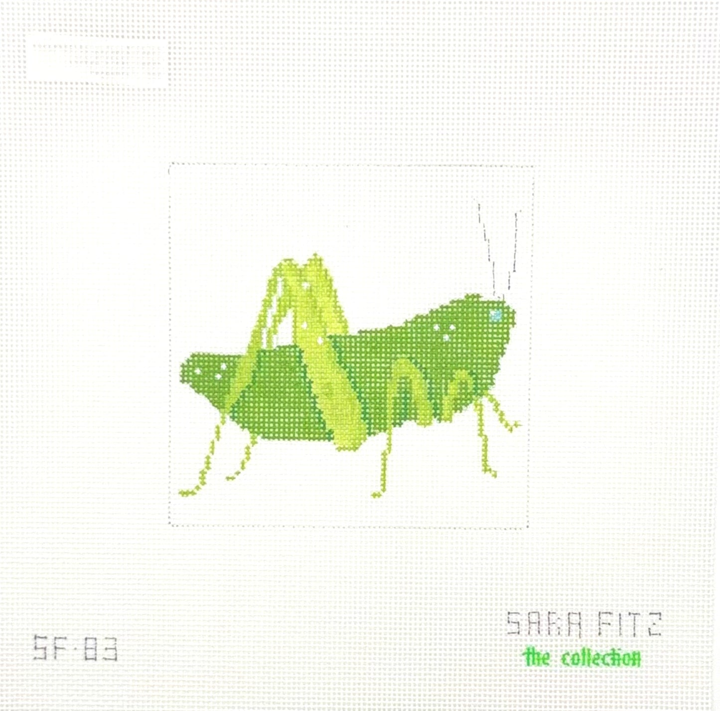 Sara Fitz for The Collection Designs Grasshopper Hand Painted Needlepoint Canvas