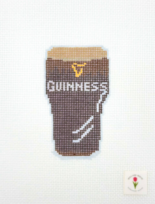 Holland House Needlepoint Designs "Guinness" Pint Hand Painted Needlepoint Canvas