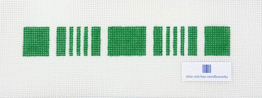 Little Stitches Needleworks Ticking Key Fob ~ Green