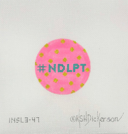 Kate Dickerson Pink #NDLPT Ornament Hand Painted Needlepoint Canvas