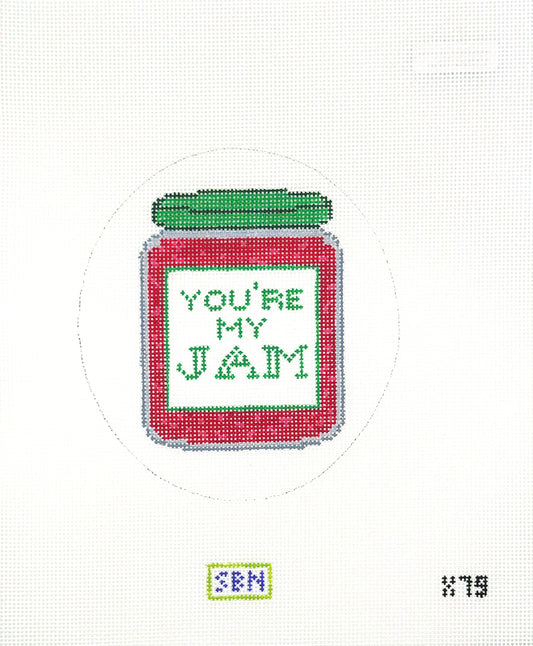 Susan Battle Needlepoint You're My Jam Hand Painted Needlepoint Canvas
