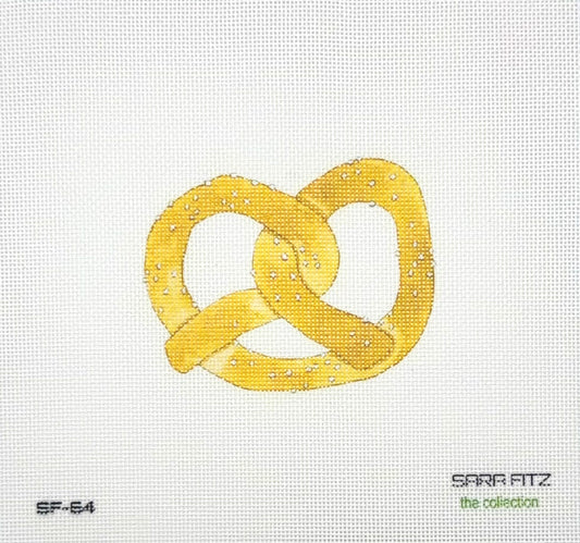 Sara Fitz for The Collection Designs Salted Pretzel Hand Painted Needlepoint Canvas