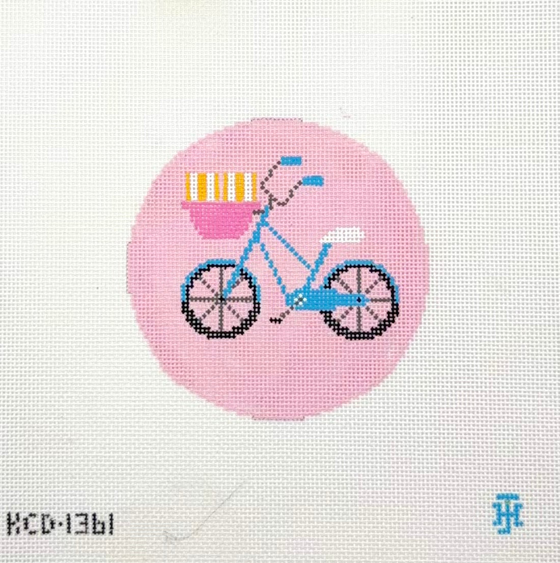 Jennifer Hall Needlepoint Beach Bike Hand Painted Needlepoint Canvas