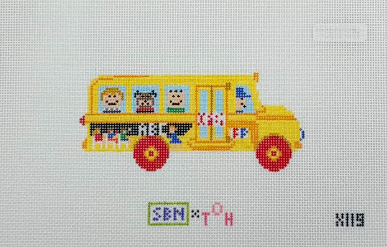 Over The Hill Designs for Susan Battle Needlepoint Fisher Price School Bus Needlepoint Canvas
