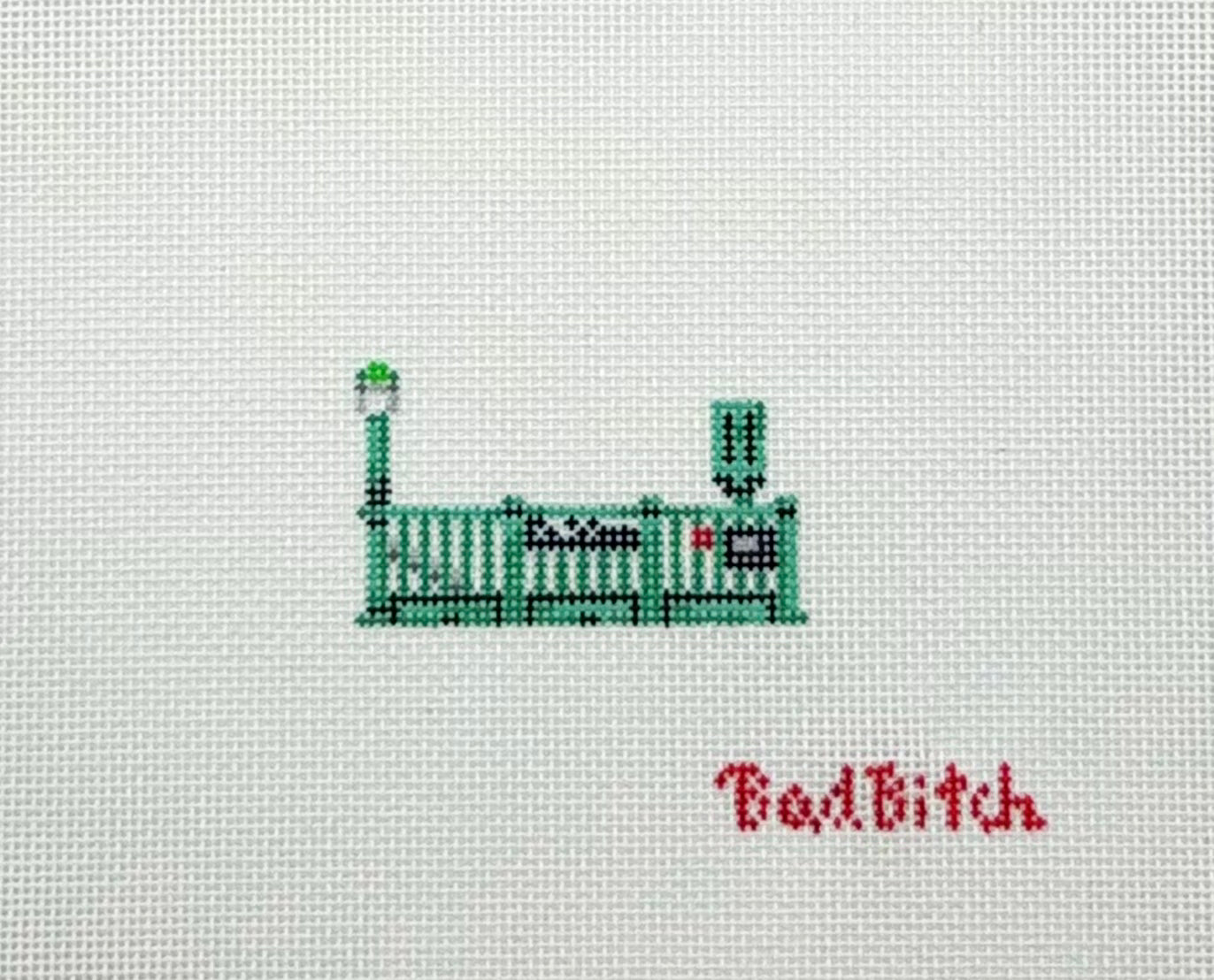 Bad Bitch Needlepoint Subway Entrance Hand Painted Needlepoint Canvas
