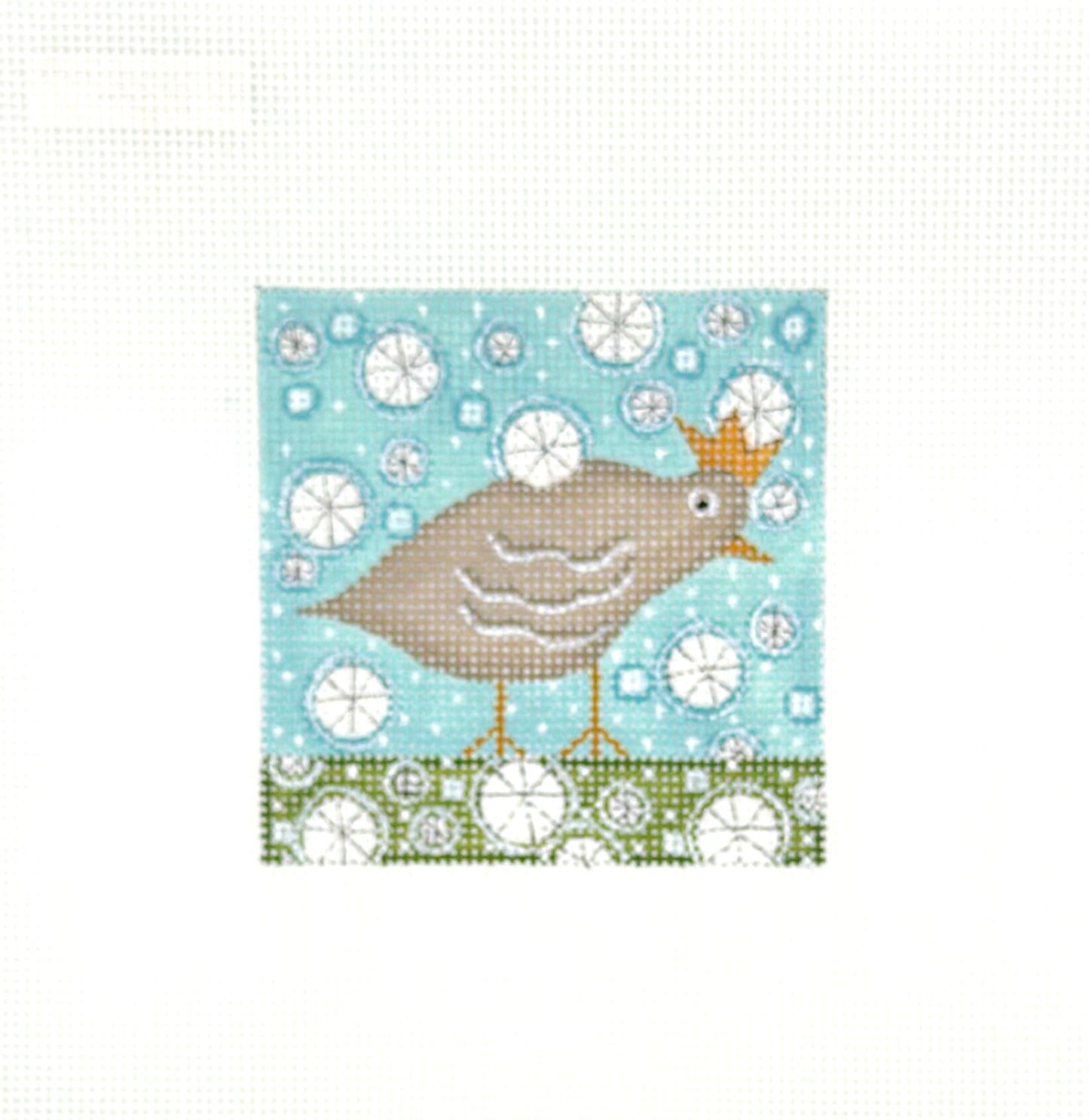 Ditto Needlepoint Works Winter Quail Hand Painted Needlepoint Canvas