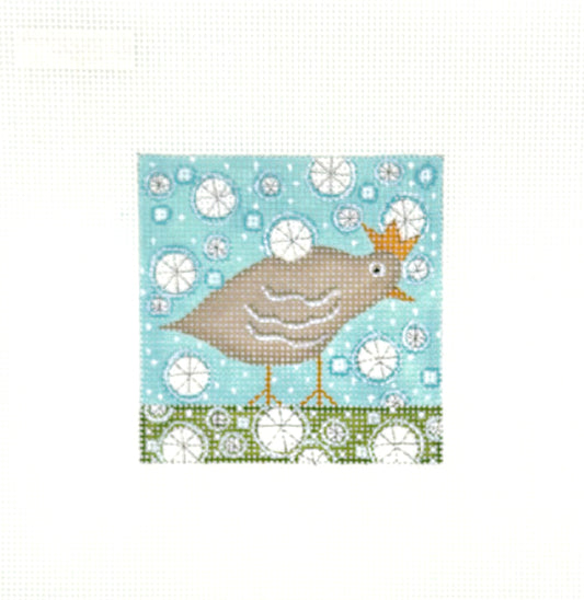 Ditto Needlepoint Works Winter Quail Hand Painted Needlepoint Canvas