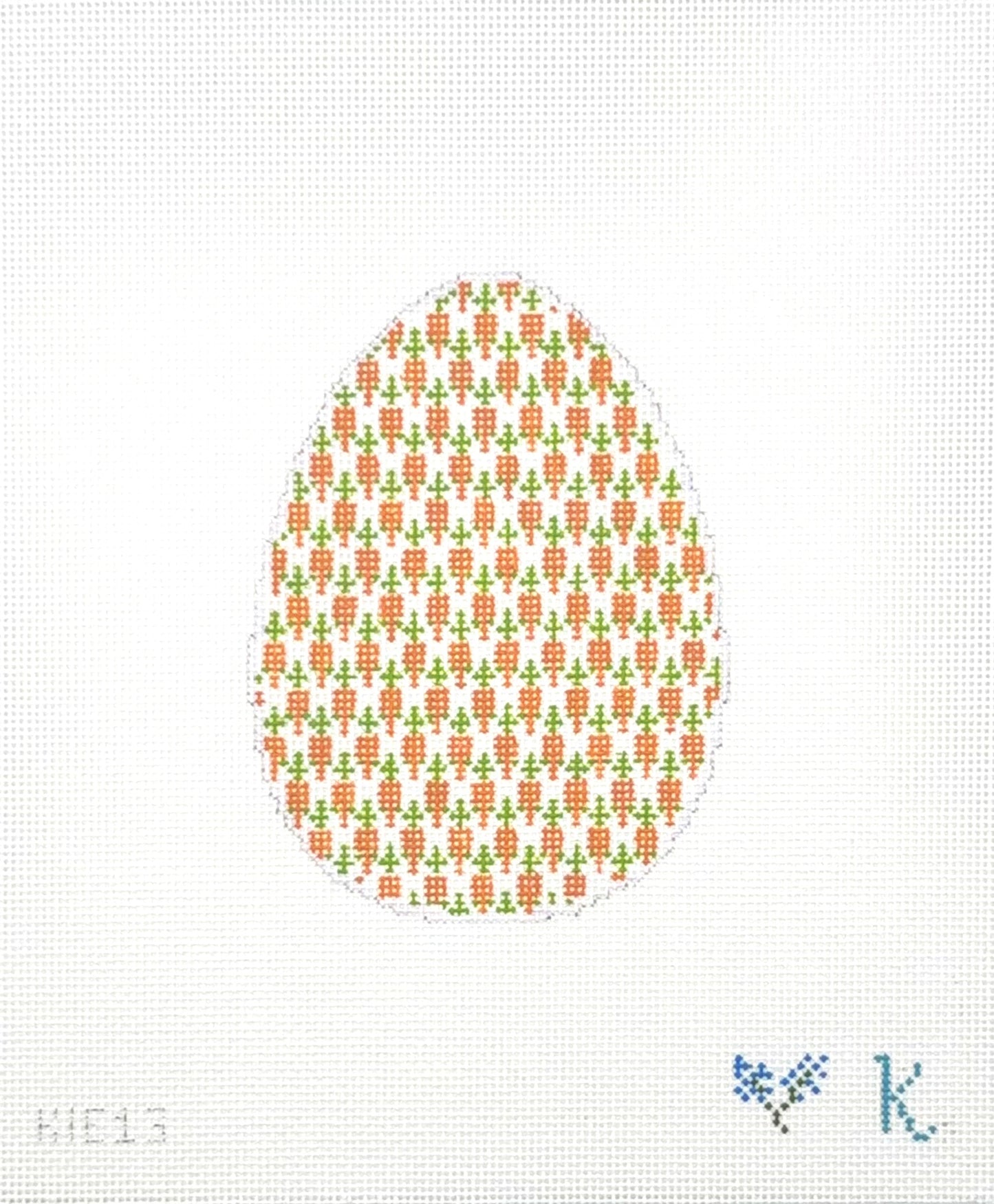 Kay Irby for The Collection Designs Mini Carrot Easter Egg Needlepoint Canvas