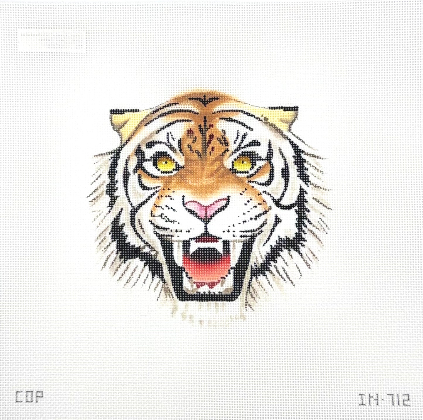 Colors of Praise Roaring Tiger Face Hand Painted Needlepoint Canvas
