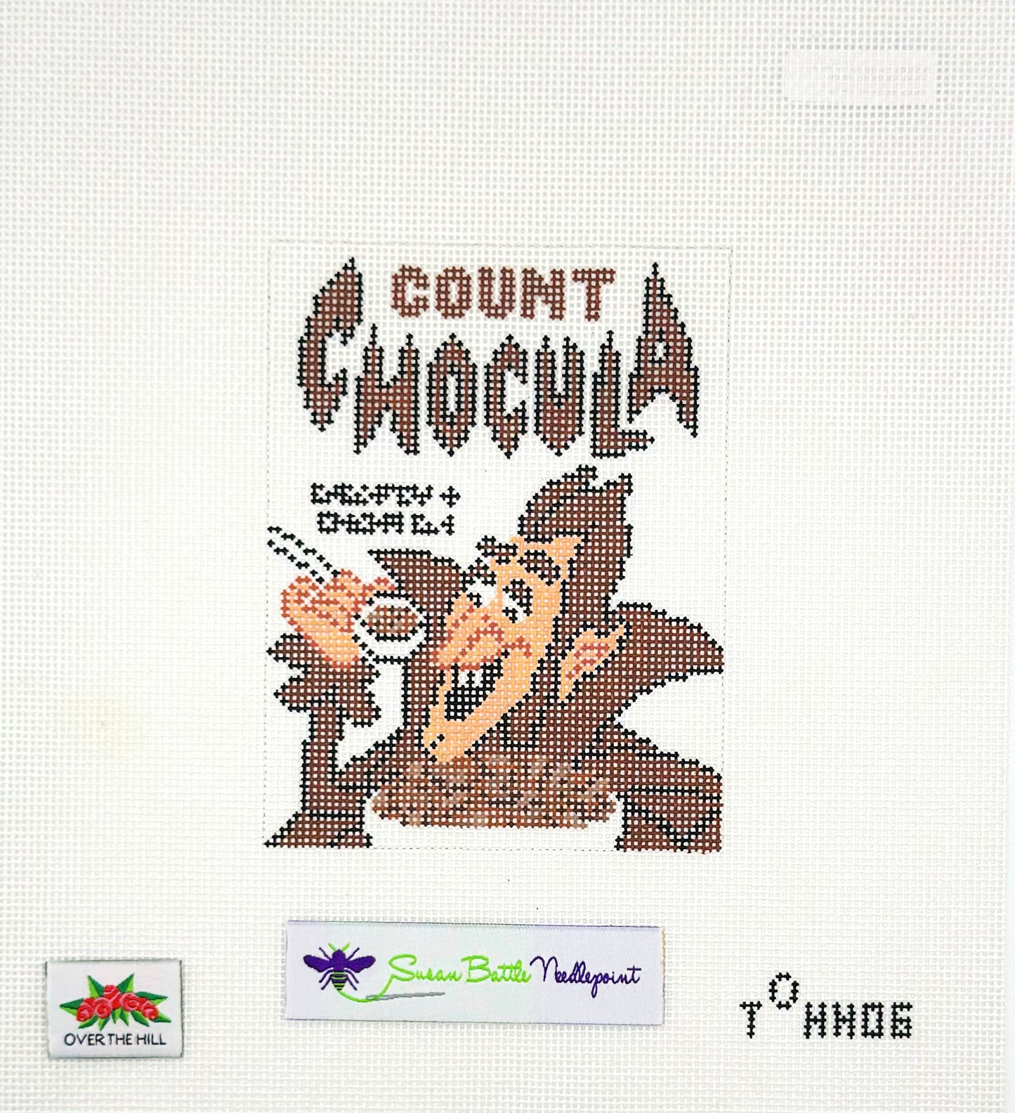 Over the Hill Needlepoint for Susan Battle Needlepoint Count Chocula Cereal Hand Painted Needlepoint Canvas