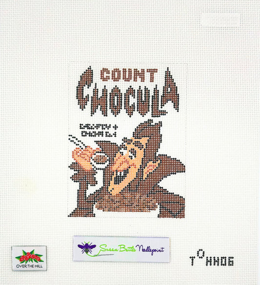 Over the Hill Needlepoint for Susan Battle Needlepoint Count Chocula Cereal Hand Painted Needlepoint Canvas