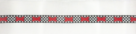 Susan Roberts Needlepoint Bones on Checks Collar Hand Painted Needlepoint Canvas
