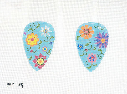Susan Roberts Needlepoint Flower Pops Scissors Case Hand Painted Needlepoint Canvas