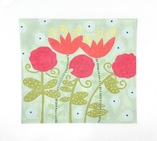 Ditto Needlepoint Works Flowers Hand Painted Needlepoint Canvas