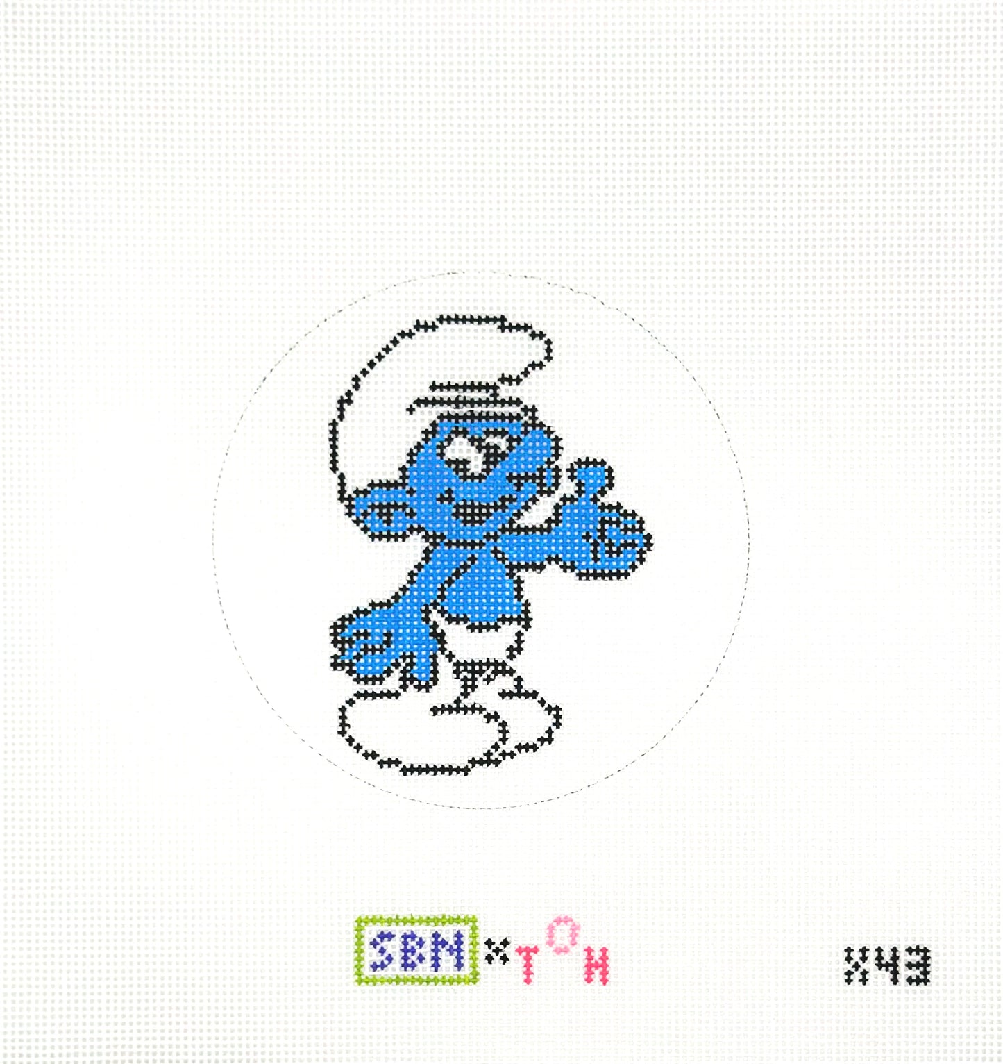 Over the Hill Needlepoint for Susan Battle Needlepoint Smurf Hand Painted Needlepoint Canvas
