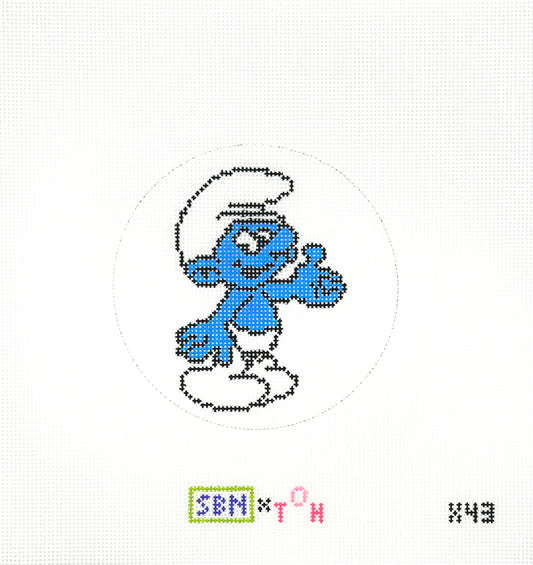 Over the Hill Needlepoint for Susan Battle Needlepoint Smurf Hand Painted Needlepoint Canvas