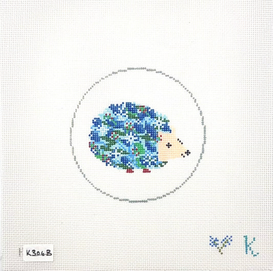 Kay Irby for The Collection Designs Blue Hedgehog Needlepoint Canvas
