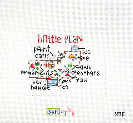 Over the Hill Needlepoint for Susan Battle Needlepoint Battle Plan Hand Painted Needlepoint Canvas