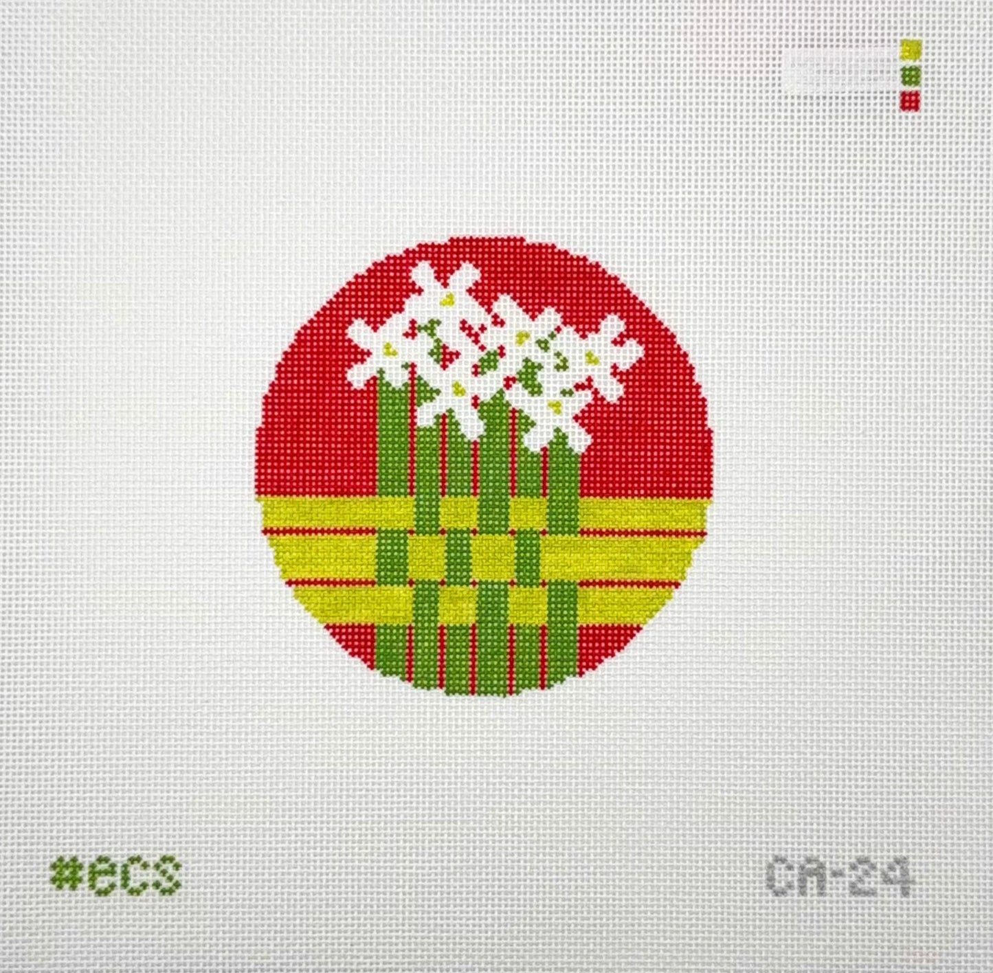 ECS Design Card Art Ornament Paperwhites Needepoint Canvas
