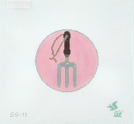 The Squirrel and The Snail for The Gingham Stitchery Garden Icons Rake Needlepoint Canvas