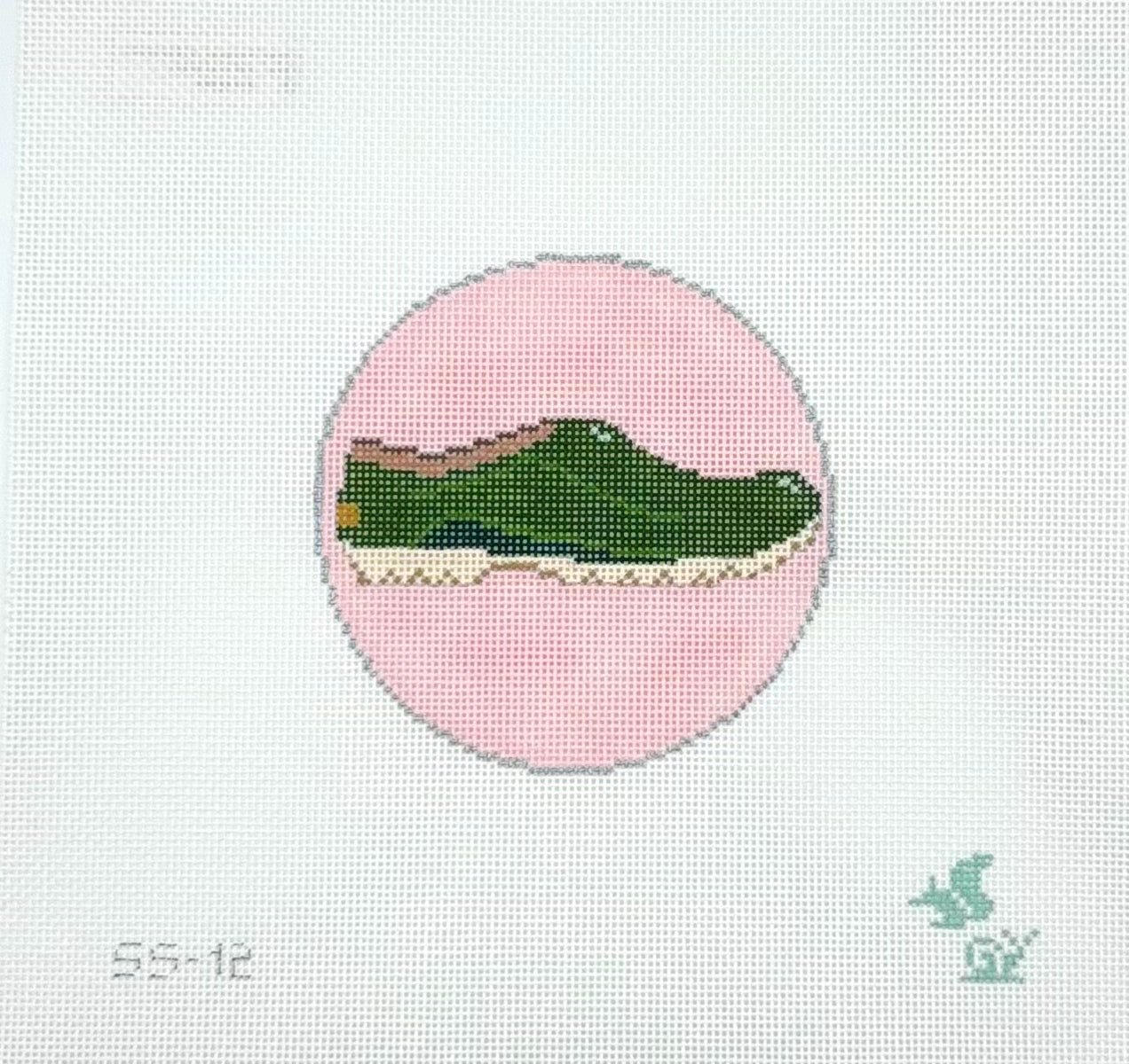The Squirrel and The Snail for The Gingham Stitchery Garden Icons Clog Needlepoint Canvas