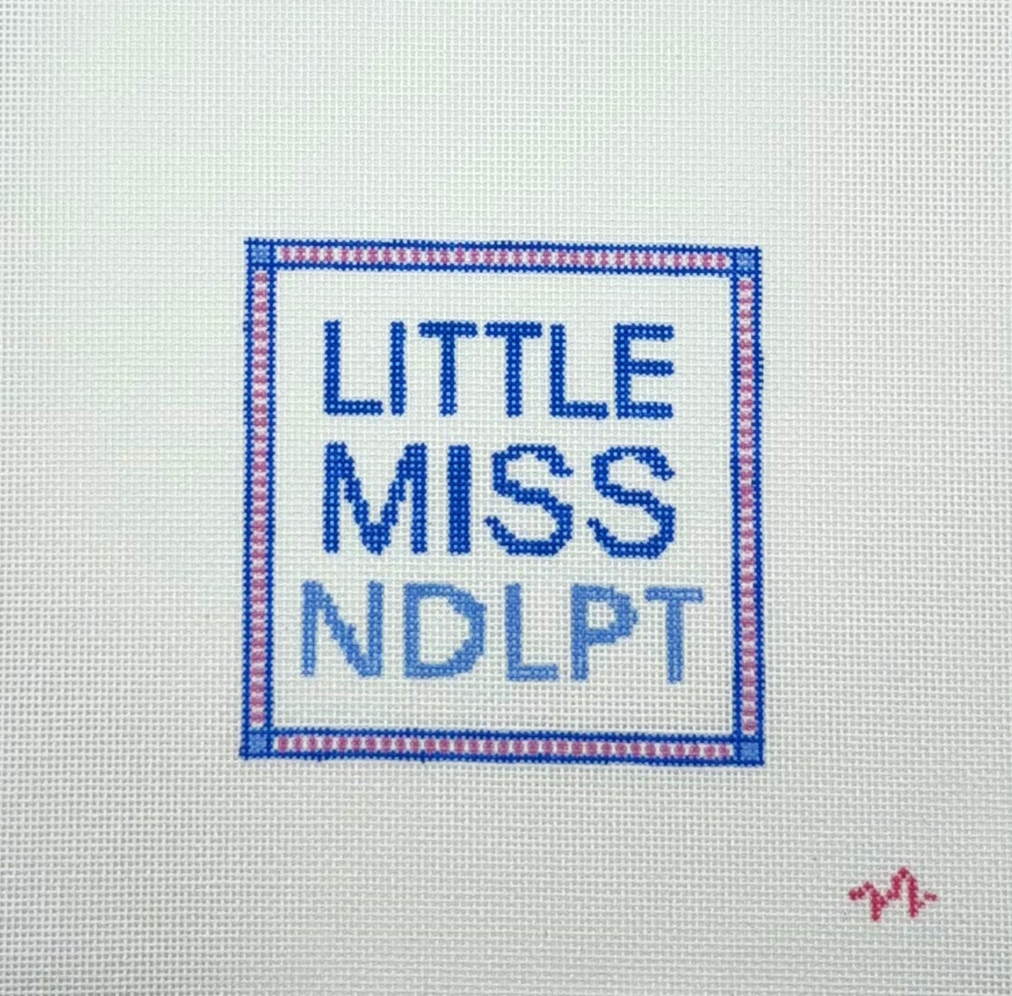 Code Thread Needlepoint Little Miss NDLPT Hand Painted Needlepoint Canvas