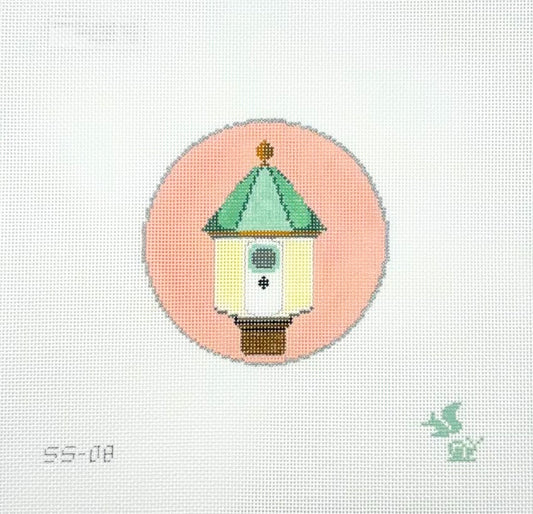 The Squirrel and The Snail for The Gingham Stitchery Garden Icons Birdhouse Needlepoint Canvas