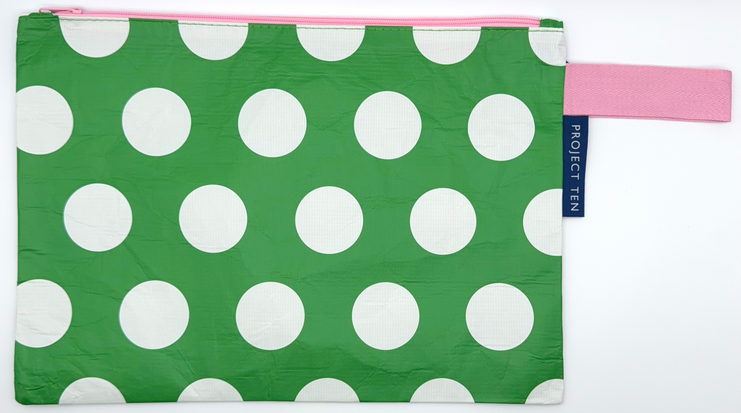 Project Ten Large Zip Pouch Polka Dot
