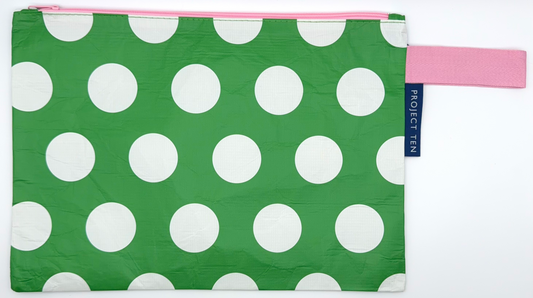 Project Ten Large Zip Pouch Polka Dot