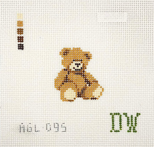 Dogwood Needlepoint Teddy Bear Mini Hand Painted Needlepoint Canvas