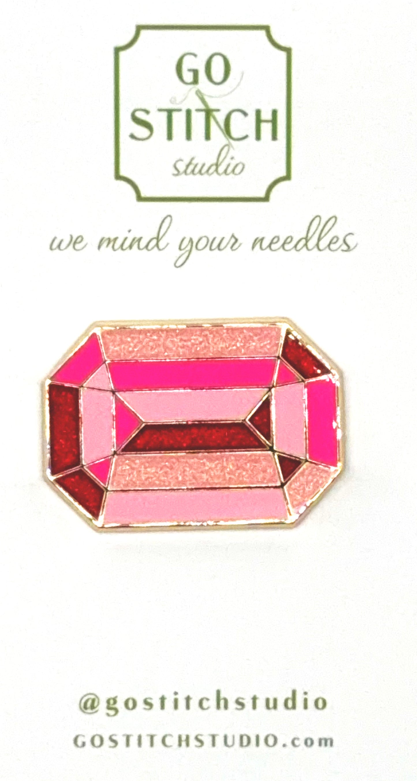 Go Stitch Studio Pink Gemstone Needle Minder