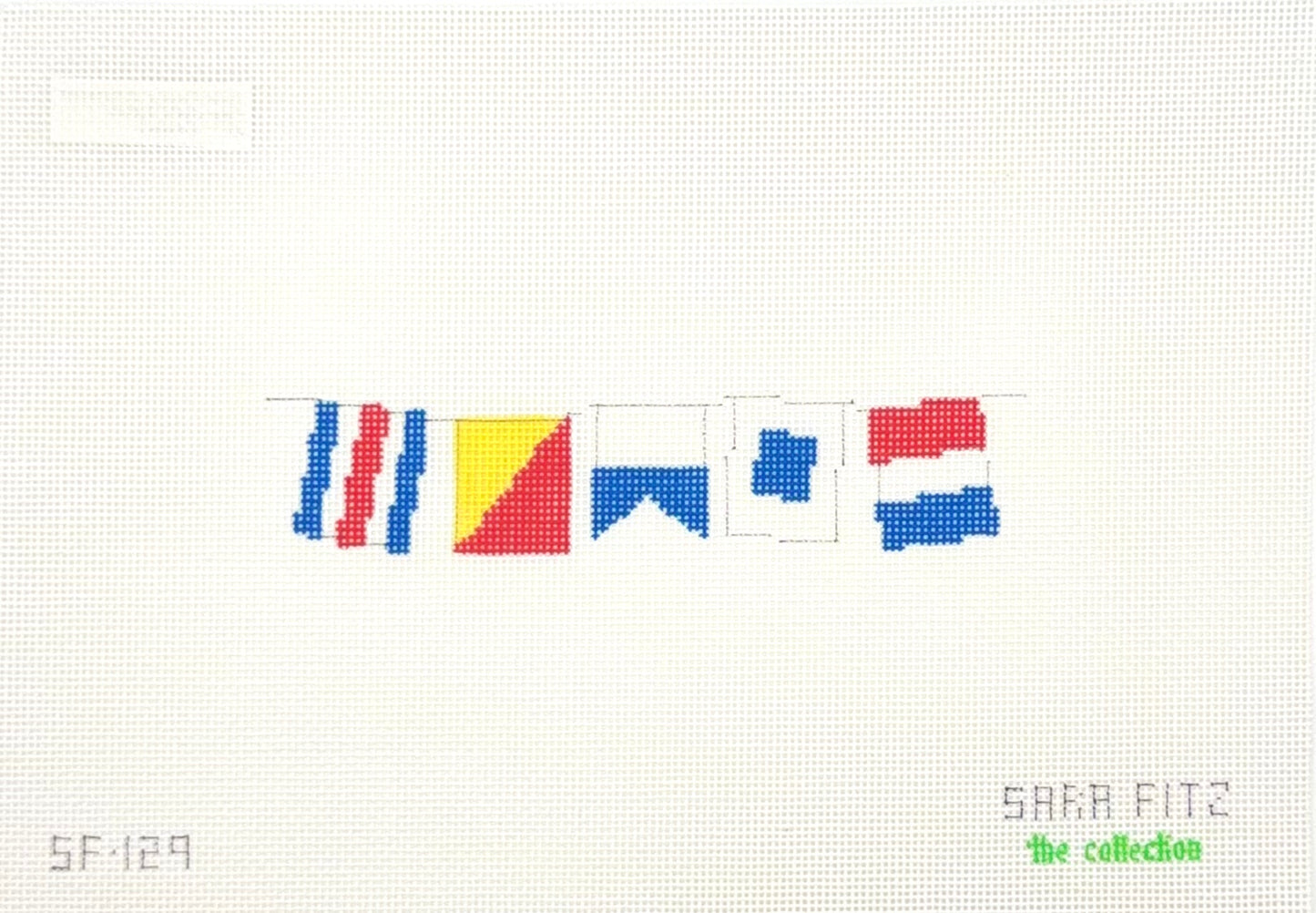Sara Fitz for The Collection Designs COAST Nautical Flags Hand Painted Needlepoint Canvas