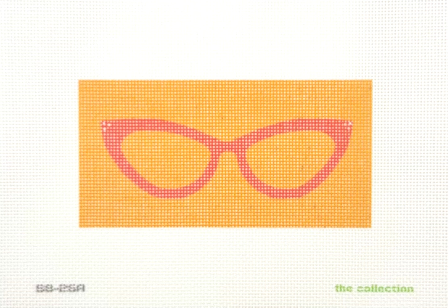 The Collection Designs Orange on Orange Eyeglasses Case Needlepoint Canvas