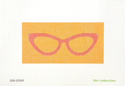 The Collection Designs Orange on Orange Eyeglasses Case Needlepoint Canvas
