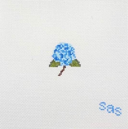Stitch Avenue Studio Mini Blue Hydrangea Blossom Hand Painted Needlepoint Canvas