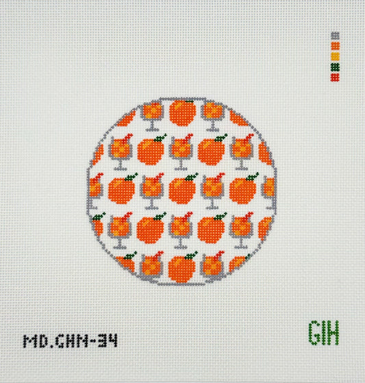 Green Heart Needlepoint for Mopsey Designs Spritz Round Coaster Needlepoint Canvas