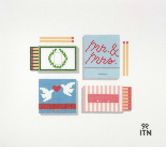 Ivy Thread Needlepoint Wedding Matchbox Hand Painted Needlepoint Canvas