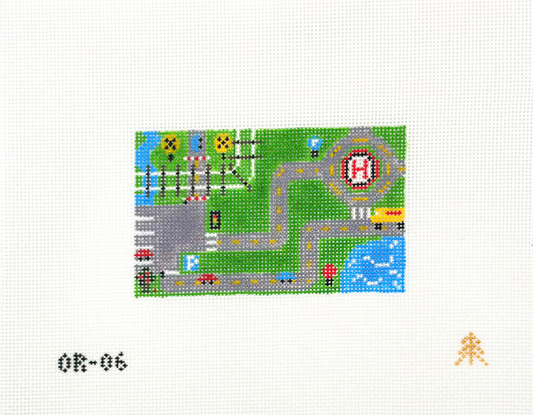Evergreen Needlepoint Mini Car Play Mat Hand Painted Needlepoint Canvas
