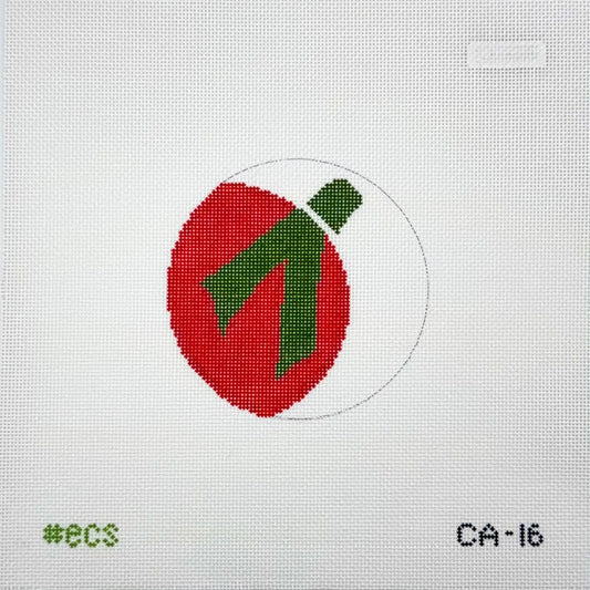 ECS Design Card Art Ornament Large Red Circle Needepoint Canvas