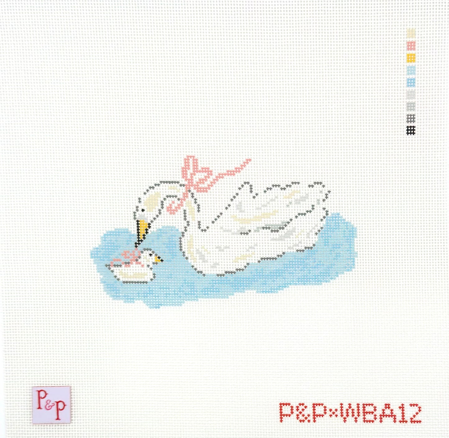 Penny & Penny Little Swanling Hand Painted Needlepoint Canvas