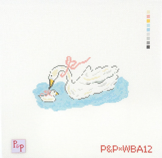 Penny & Penny Little Swanling Hand Painted Needlepoint Canvas