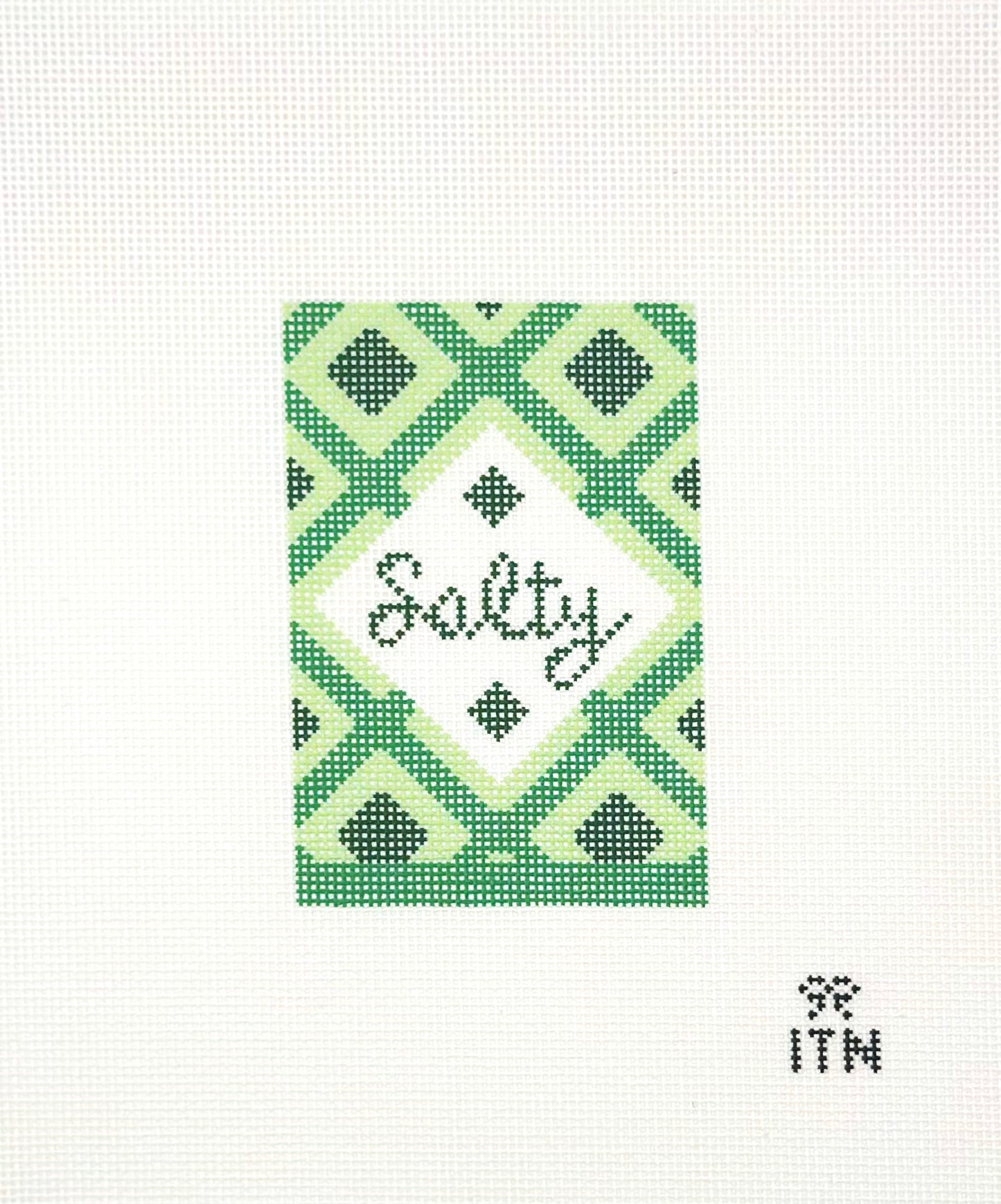 Ivy Thread Needlepoint Salty Salt Box Hand Painted Needlepoint Canvas