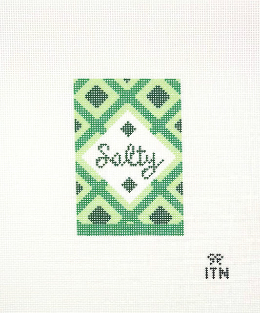 Ivy Thread Needlepoint Salty Salt Box Hand Painted Needlepoint Canvas
