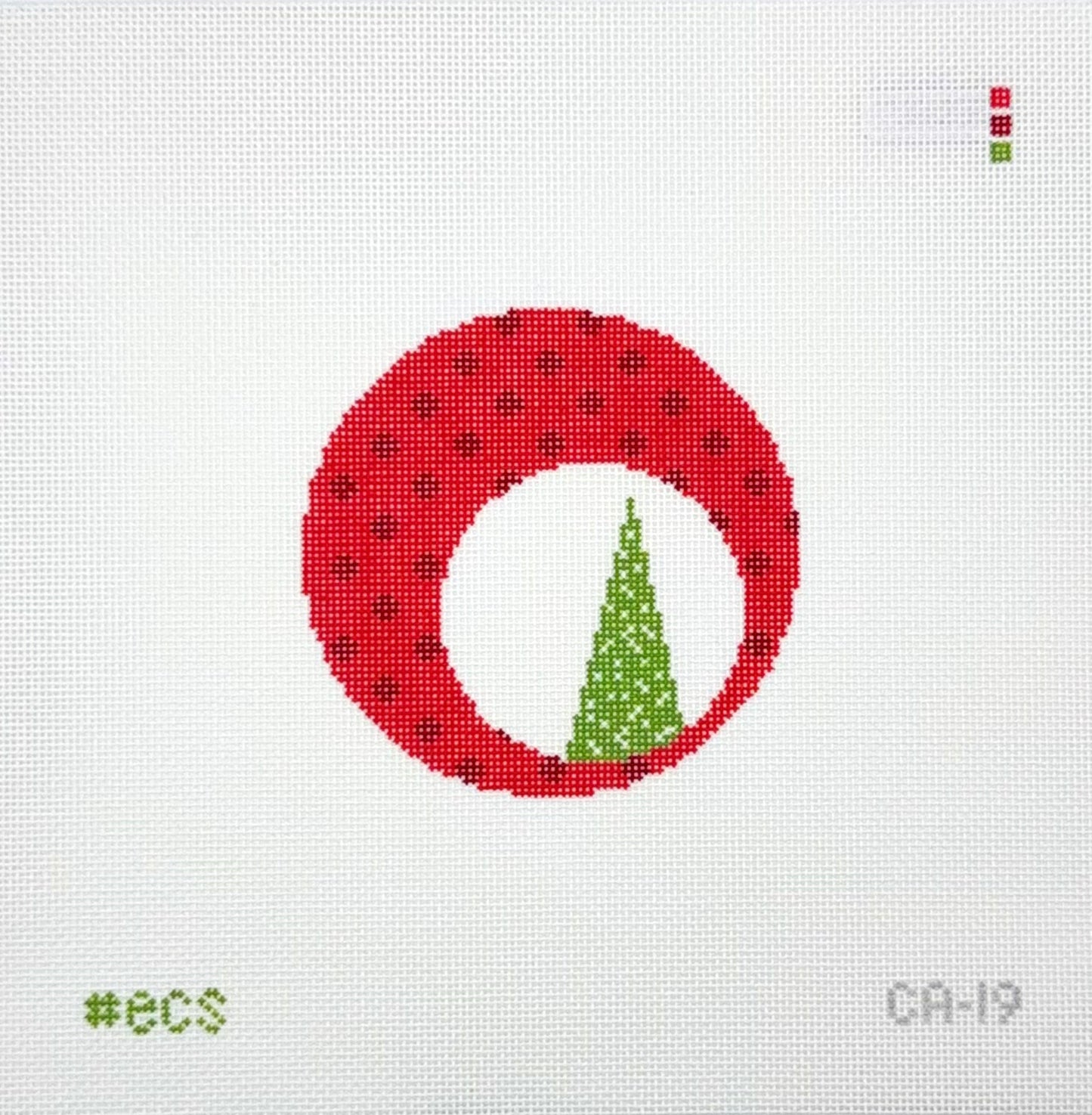 ECS Design Card Art Ornament Snowglobe Needepoint Canvas