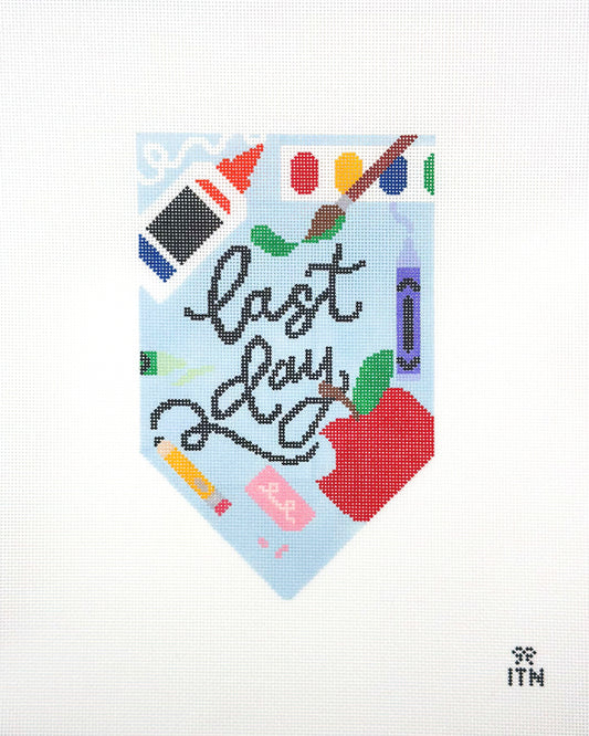 Ivy Thread Needlepoint First and Last Day of School Banner Set Hand Painted Needlepoint Canvas